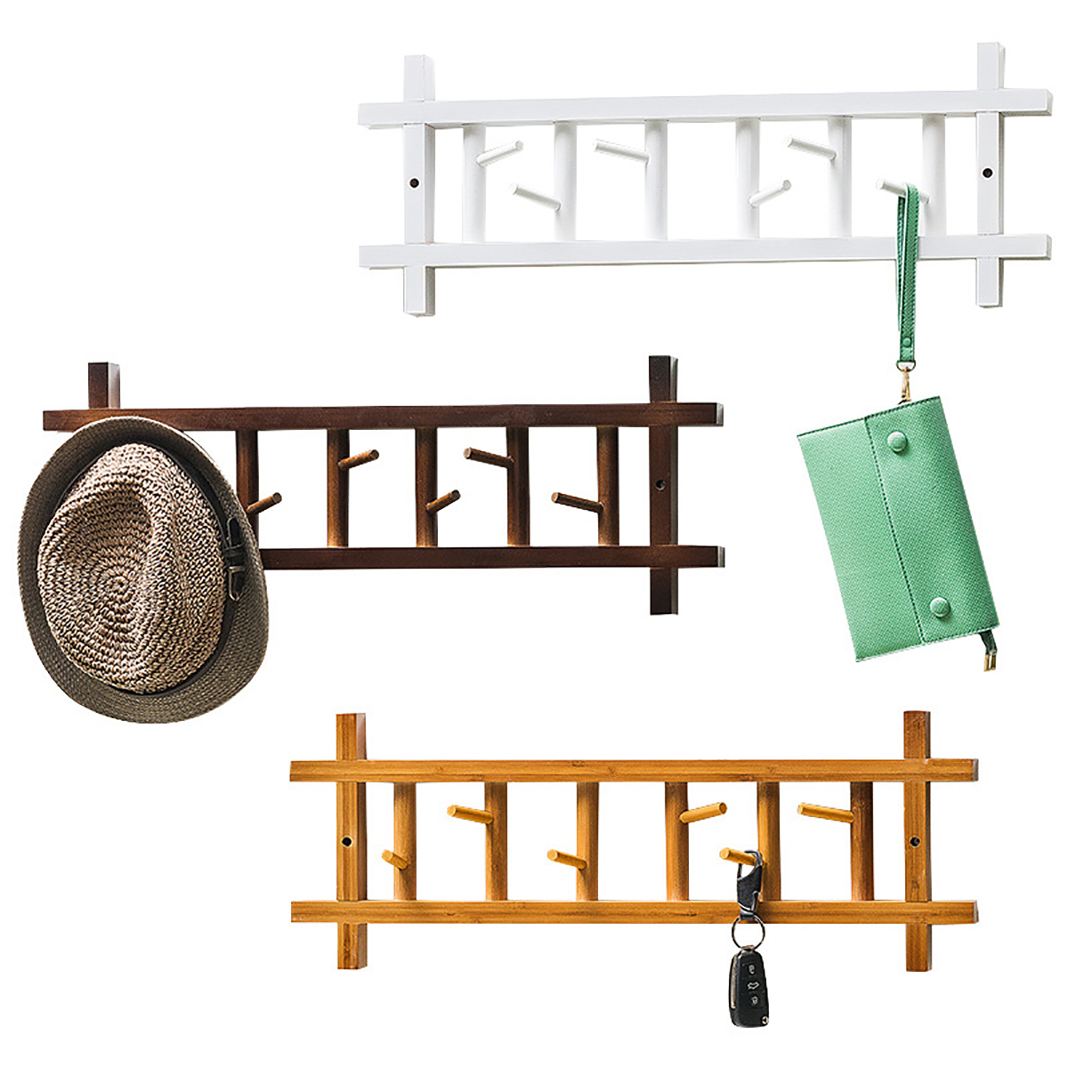 68-Hooks-360-Degree-Rotating-Coat-Rack-Wall-Mount-Rail-Wooden-Hat-Clothes-Towel-Holder-1569202-1