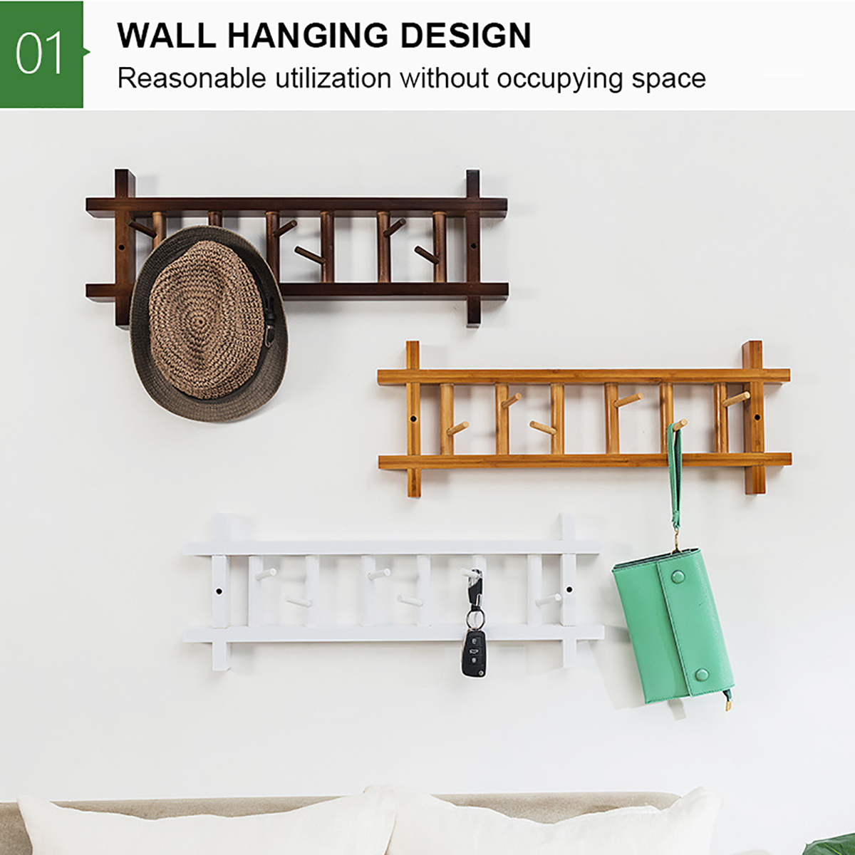 68-Hooks-360-Degree-Rotating-Coat-Rack-Wall-Mount-Rail-Wooden-Hat-Clothes-Towel-Holder-1569202-3