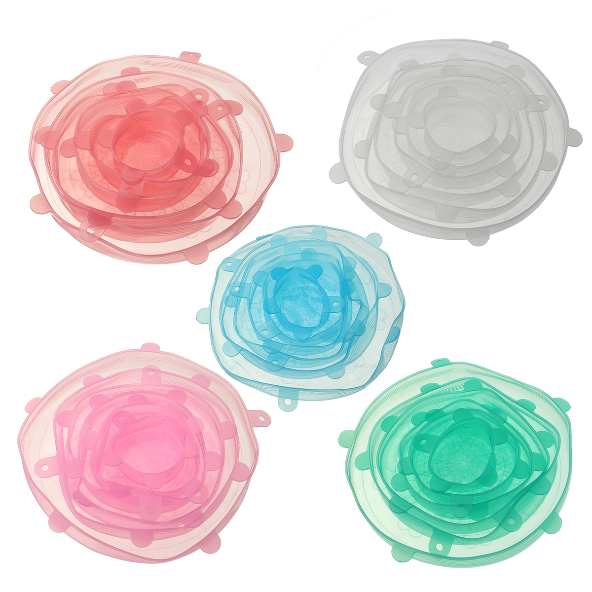 6Pcs-Colourful-Stretch-Reusable-Silicone-Bowl-Wraps-Food-Kitchen-Storage-Container-Cover-Seal-Lids-1617832-2