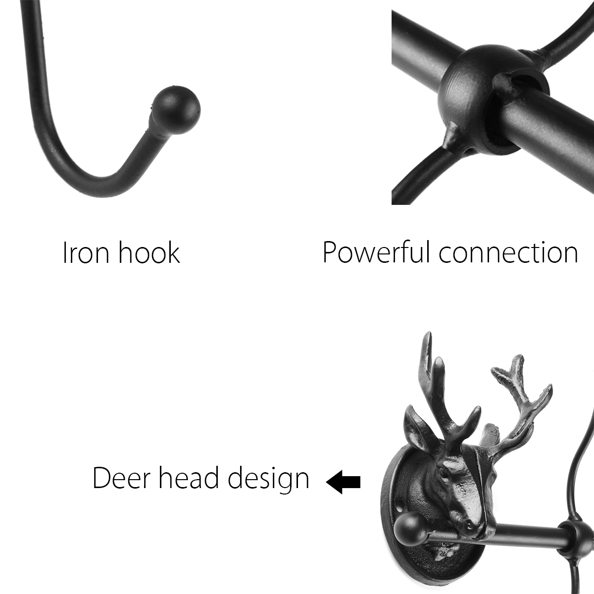 Antique-Animal-Head-Deer-Stag-Hook-Wall-Mount-Hanger-Cast-Iron-Rack-Holder-Home-Decor-1267412-5