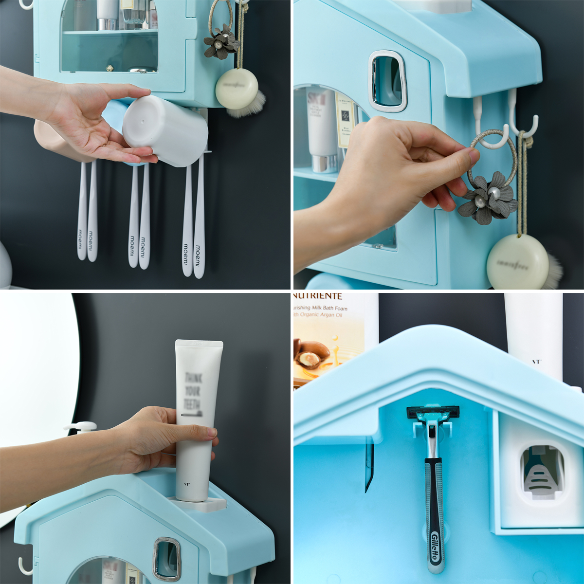 Dust-Proof-Punch-Free-Toothbrush-Holder-with-Cups-Automatic-Toothpaste-Squeezer-Dispenser-Hair-Dryer-1578335-8