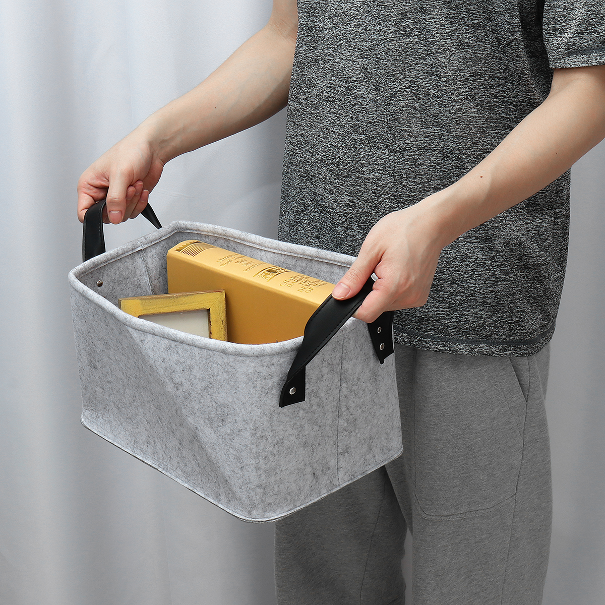 Felt-Storage-Basket-Closet-Toy-Book-Hamper-Laundry-Bag-Shelf-Box-Desktop-Organizer-1507964-2