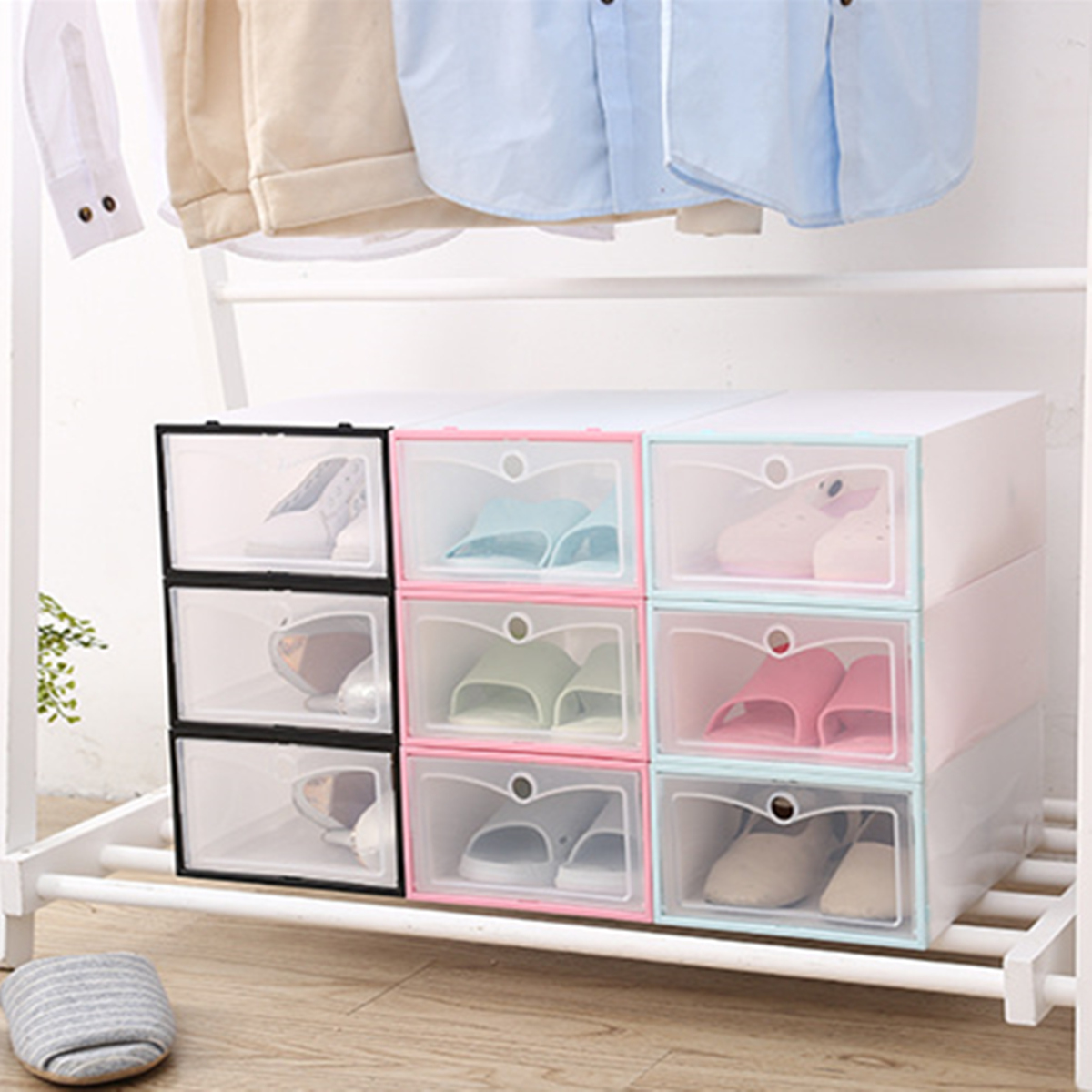 Foldable-Clear-Plastic-Shoe-Boxes-Case-Stackable-Tidy-Display-Storage-Organizer-Single-Box-1347204-6