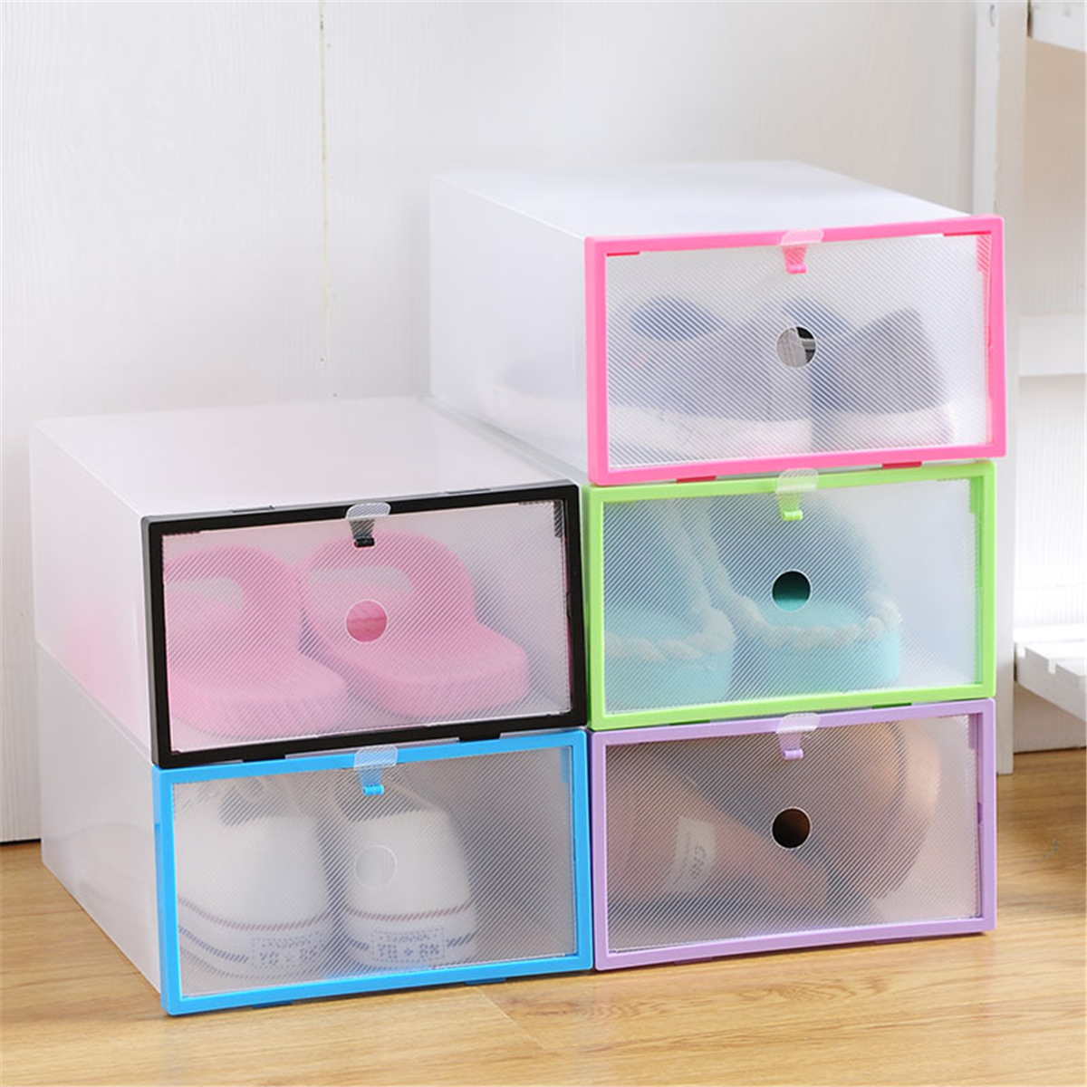 Foldable-Clear-Plastic-Shoe-Boxes-Storage-Organizer-Stackable-Tidy-Display-Box-Baskets-1465766-2