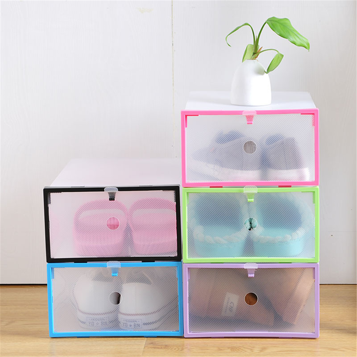 Foldable-Clear-Plastic-Shoe-Boxes-Storage-Organizer-Stackable-Tidy-Display-Box-Baskets-1465766-4