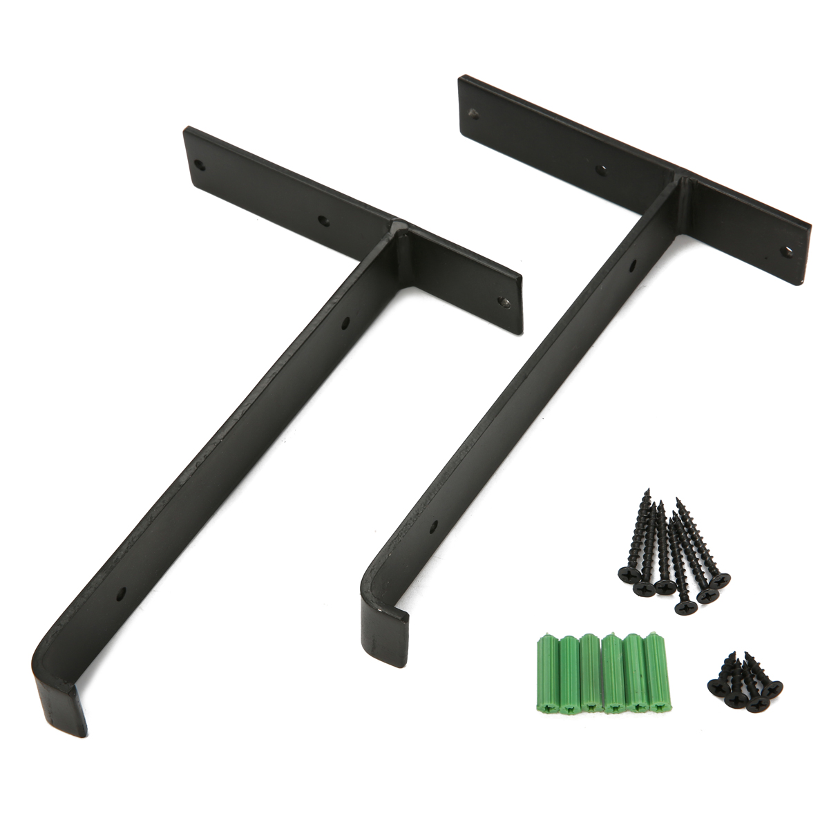 KING-DO-WAY-2Pcs-Industrial-Iron-Chunky-Solid-Wood-Shelf-Brackets-Matte-Black-Painting-for-Home-Shop-1212500-9