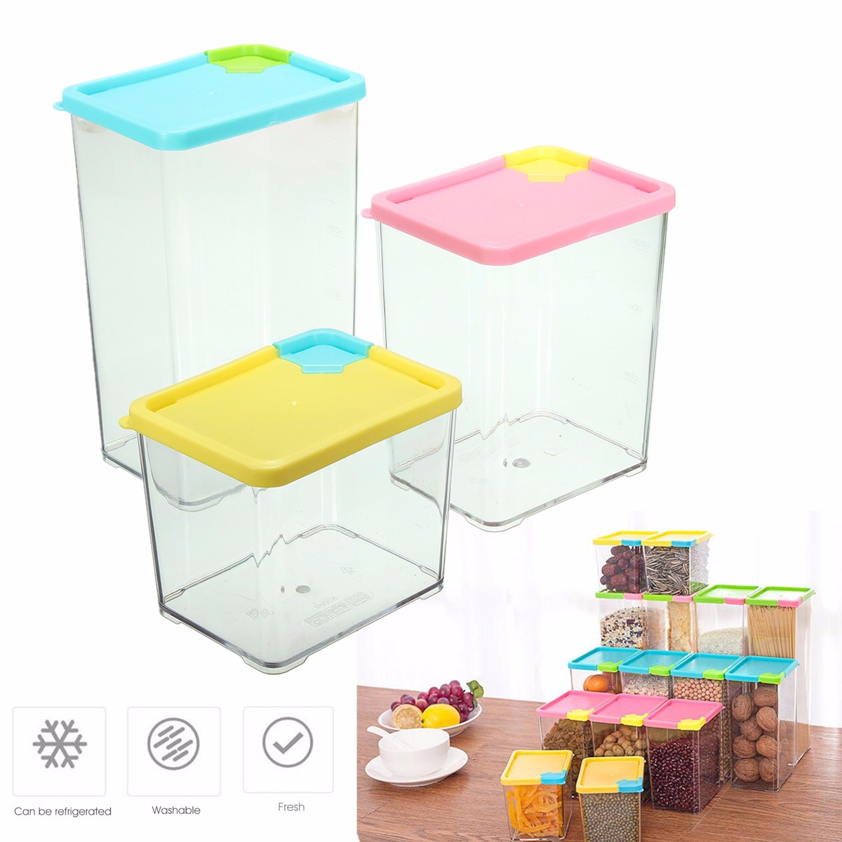Kitchen-Storage-Box-Case-Organizer-Food-Grain-Bean-Rice-Dried-Fruit-Container-Dispenser-1214582-3