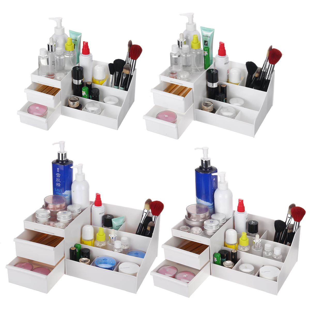 Plastic-Cosmetic-Makeup-Storage-Box-Organizer-Case-Holder-Jewelry-with-Drawer-1700918-3