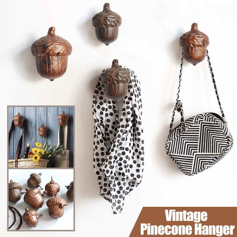 Vintage-Resin-Pincone-Hanger-Wall-Mount-Home-Bathroom-Cloth-Towel-Hanging-Storage-Holder-1369869-1