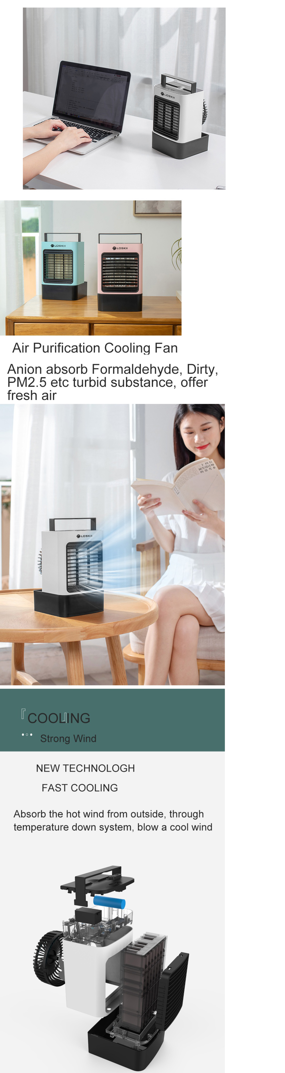Loskii-F830-Negative-Ion-Air-Conditioner-Air-Cooler-Desktop-Electric-Fan-Two-Blowing-Modes-Three-Gea-1826132-7