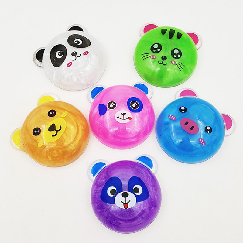 6PCS-DIY-Colorful-Animals-Slime-8cm-Crystal-Mud-Putty-Plasticine-Blowing-Bubble-Toy-Gift-1179841-1