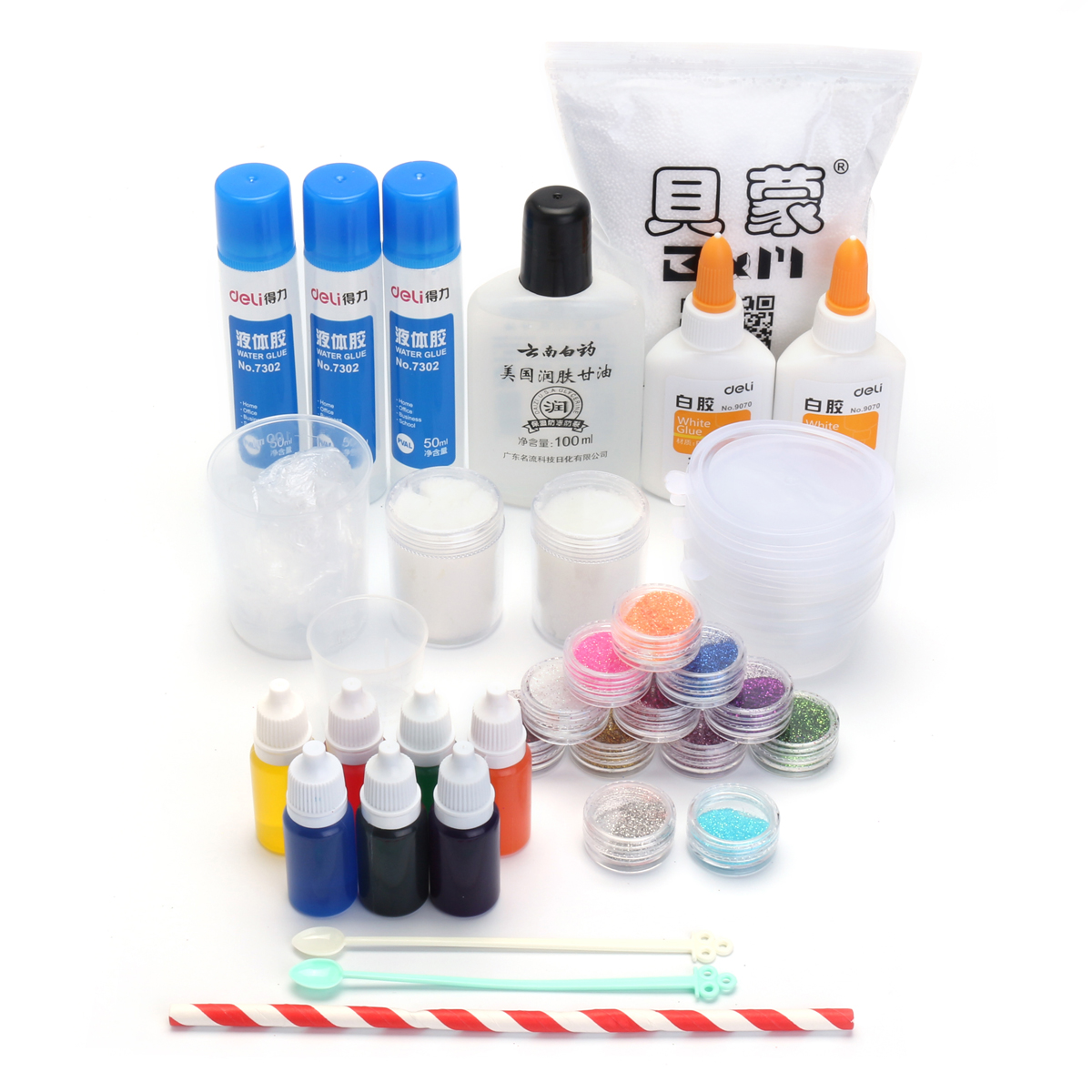 DIY-Slime-Kit-Fluffy-Crystal-Borax-Gliter-Powder-Glue-Play-Game-Kids-Toy-Adults-Stress-Reliever-Gift-1205725-1