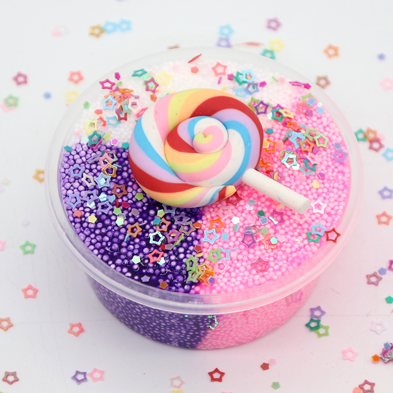 DIY-Three-Color-Slime-Lollipop-Snowflake-Mud-Cotton-Star-Decompression-Stress-Reliever-Toy-60ml-1441095-2