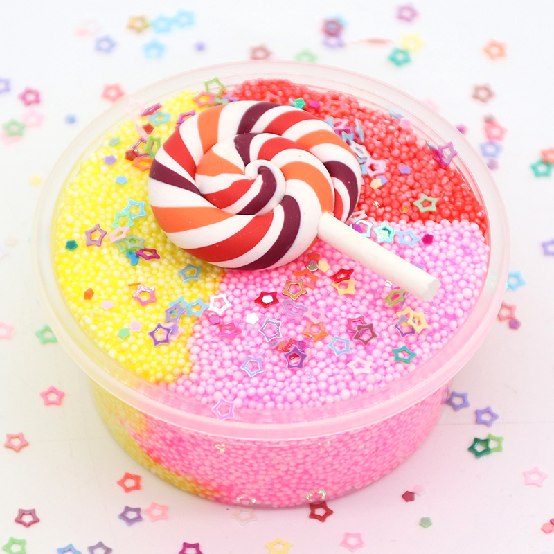DIY-Three-Color-Slime-Lollipop-Snowflake-Mud-Cotton-Star-Decompression-Stress-Reliever-Toy-60ml-1441095-4