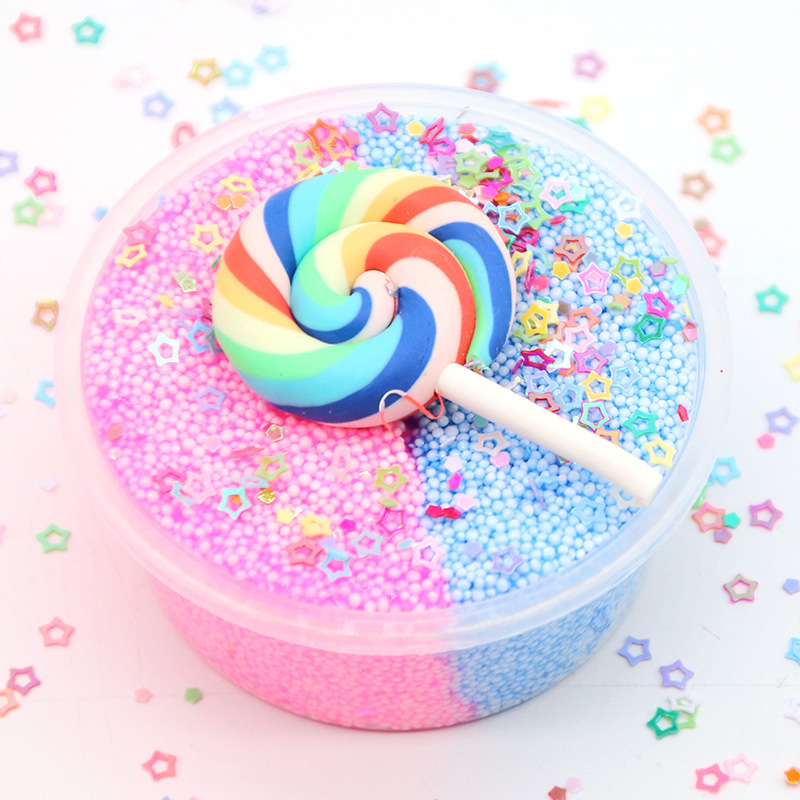 DIY-Three-Color-Slime-Lollipop-Snowflake-Mud-Cotton-Star-Decompression-Stress-Reliever-Toy-60ml-1441095-6