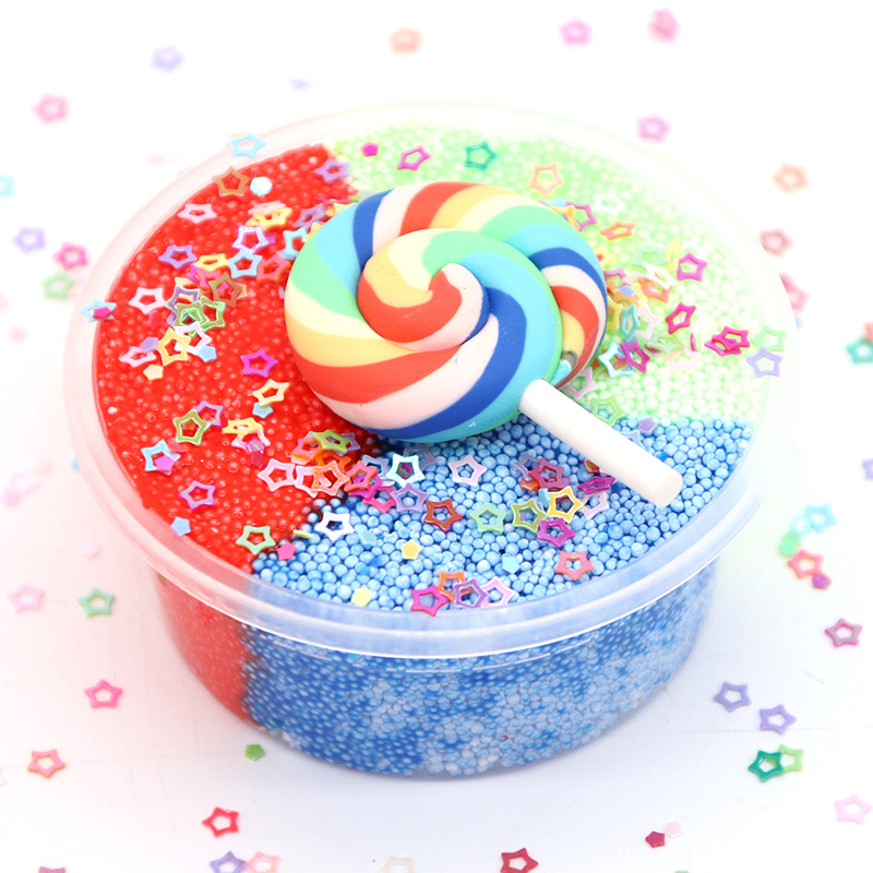 DIY-Three-Color-Slime-Lollipop-Snowflake-Mud-Cotton-Star-Decompression-Stress-Reliever-Toy-60ml-1441095-9
