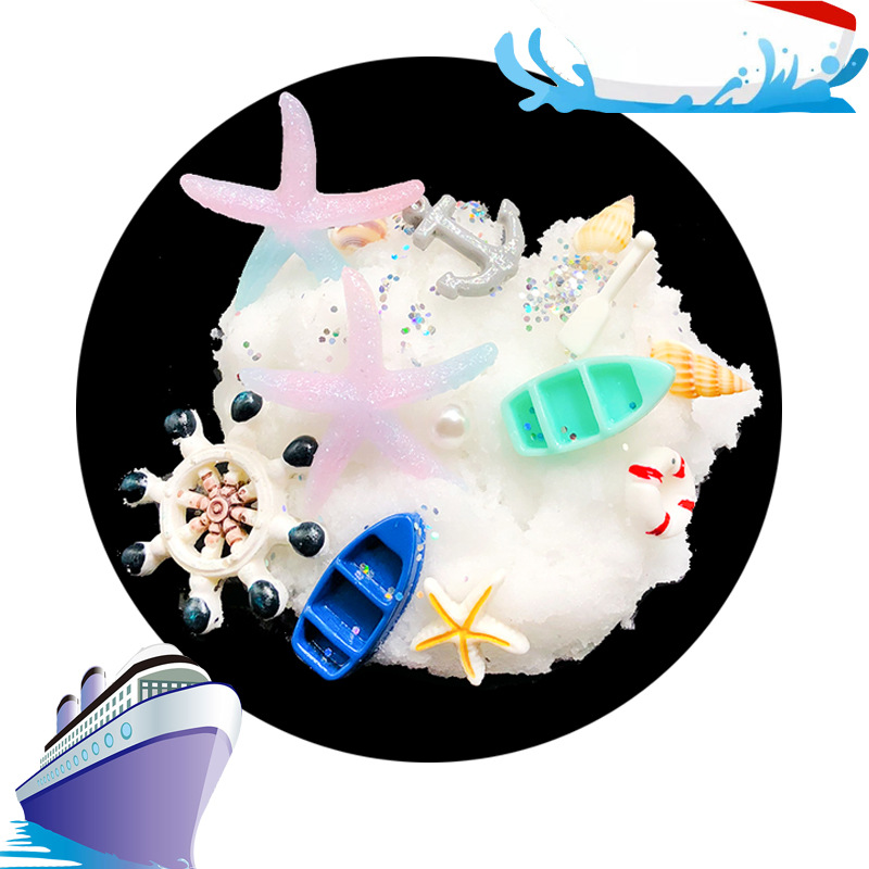 Fluffy-Slime-Brushed-Mud-Mermaid-Tail-Starfish-Coconut-Tree-DIY-Slime-Set-Decompression-Toy-1441099-3