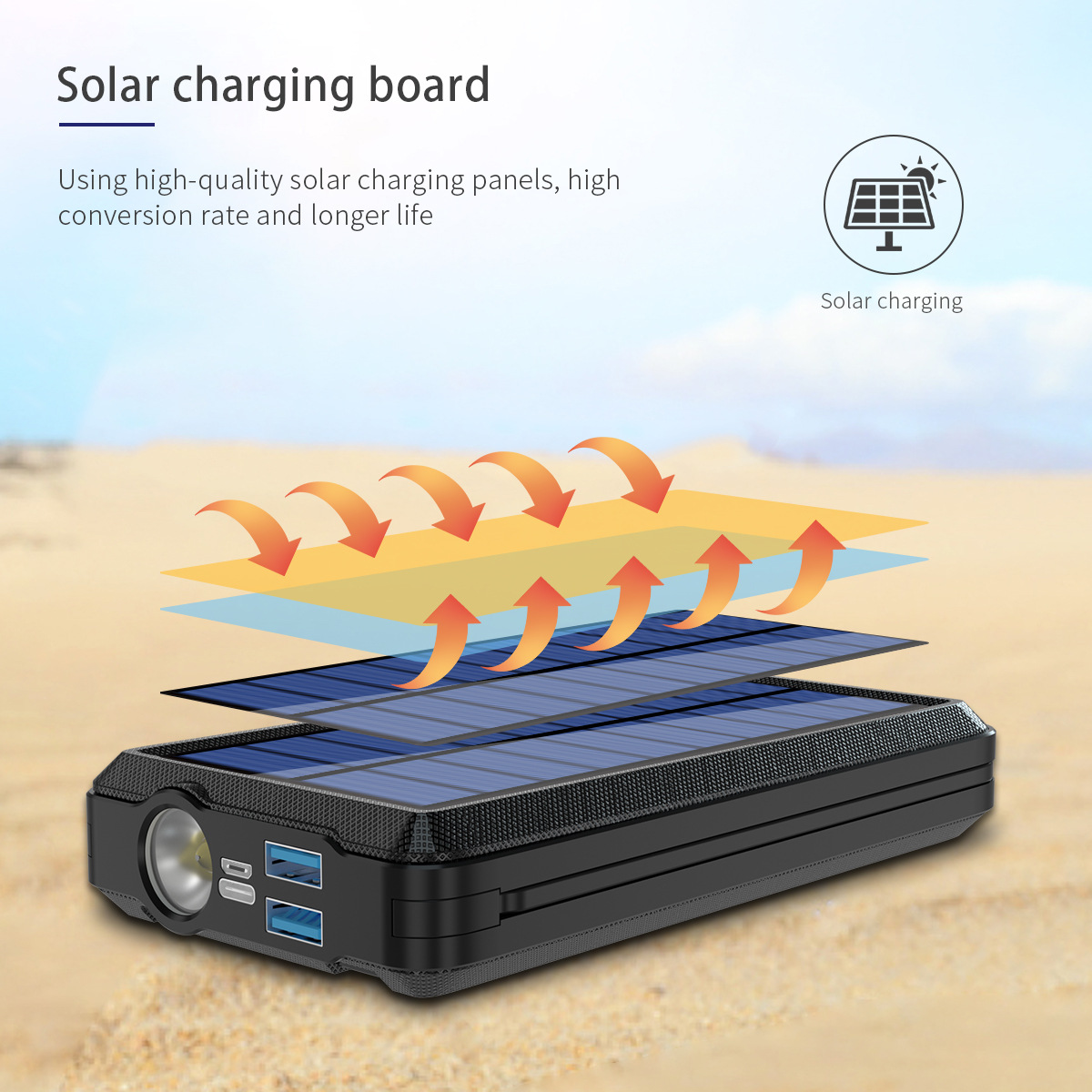 Bakeey-30000mAh-Solar-Panel-Dual-USB-Waterproof-Wireless-Charger-Power-Bank-with-Type-C-Micro-USB-In-1874905-3