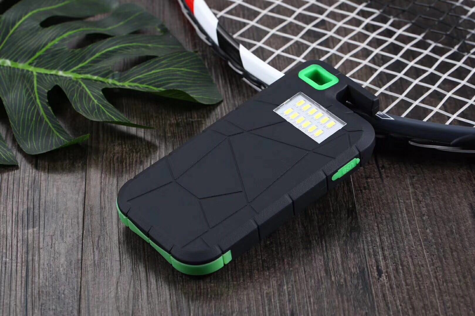 Bakeey-DIY-Multifunctional-LED-Display-Wireless-Fast-Charging-Solar-Holder-Power-Bank-Case-For-iPhon-1642880-1