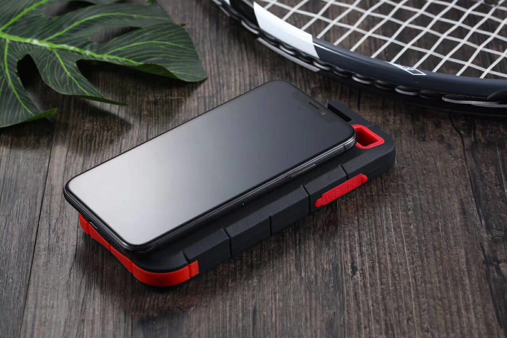 Bakeey-DIY-Multifunctional-LED-Display-Wireless-Fast-Charging-Solar-Holder-Power-Bank-Case-For-iPhon-1642880-5