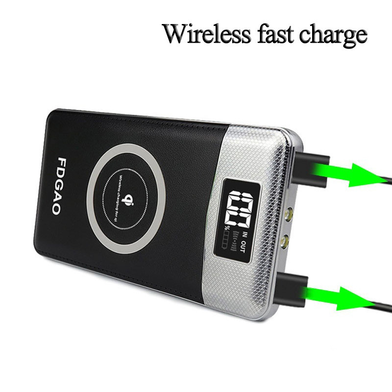 Bakeey-DIY-Power-Bank-Case-10000mAh-Wireless-Charger-LCD-Digital-Display-Fast-Charging-Powerbank-Kit-1717191-3
