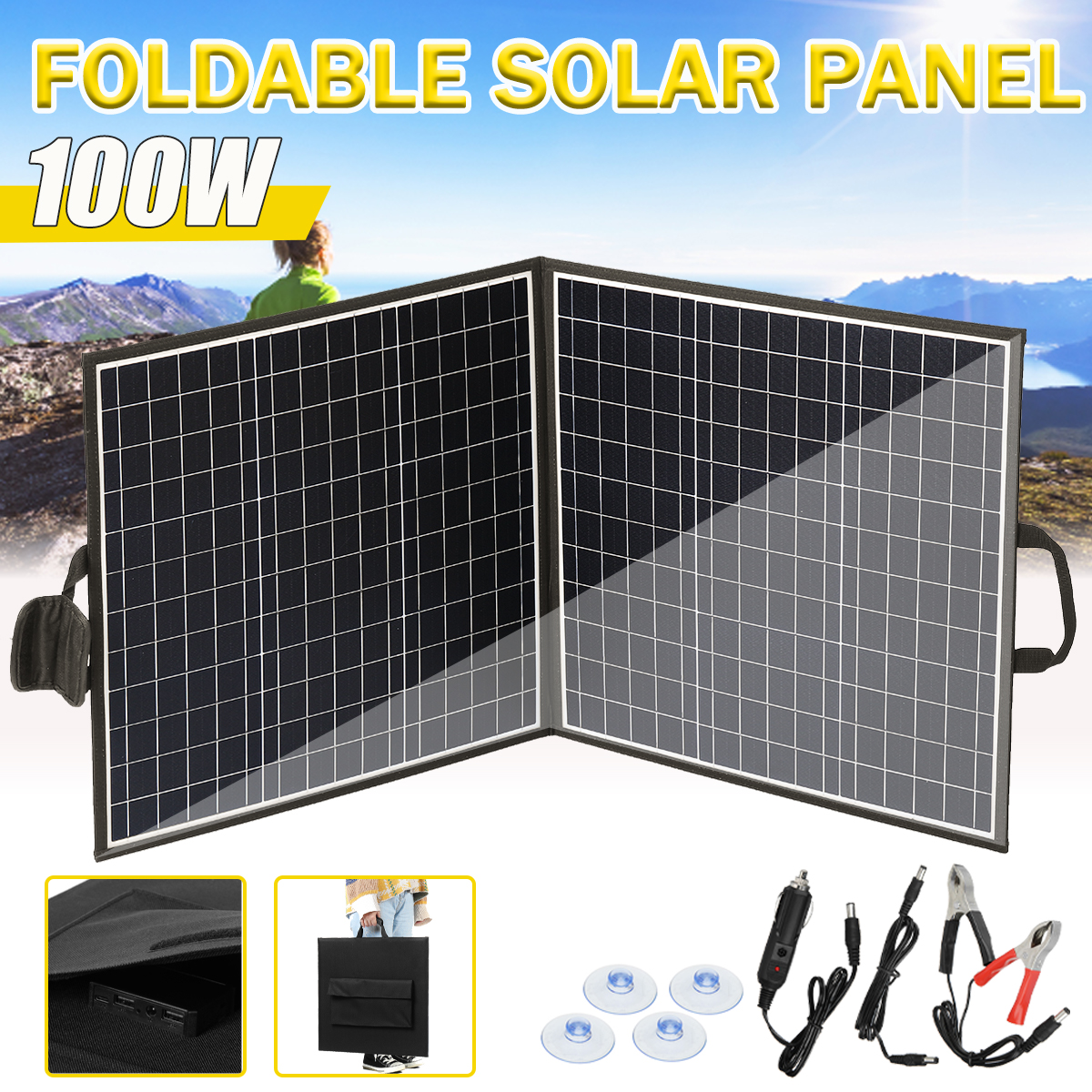 ECSEE-Portable-Foldable-100W-Solar-Panel-Charger-USB-Output-For-Outdoor-Camping-1931780-1
