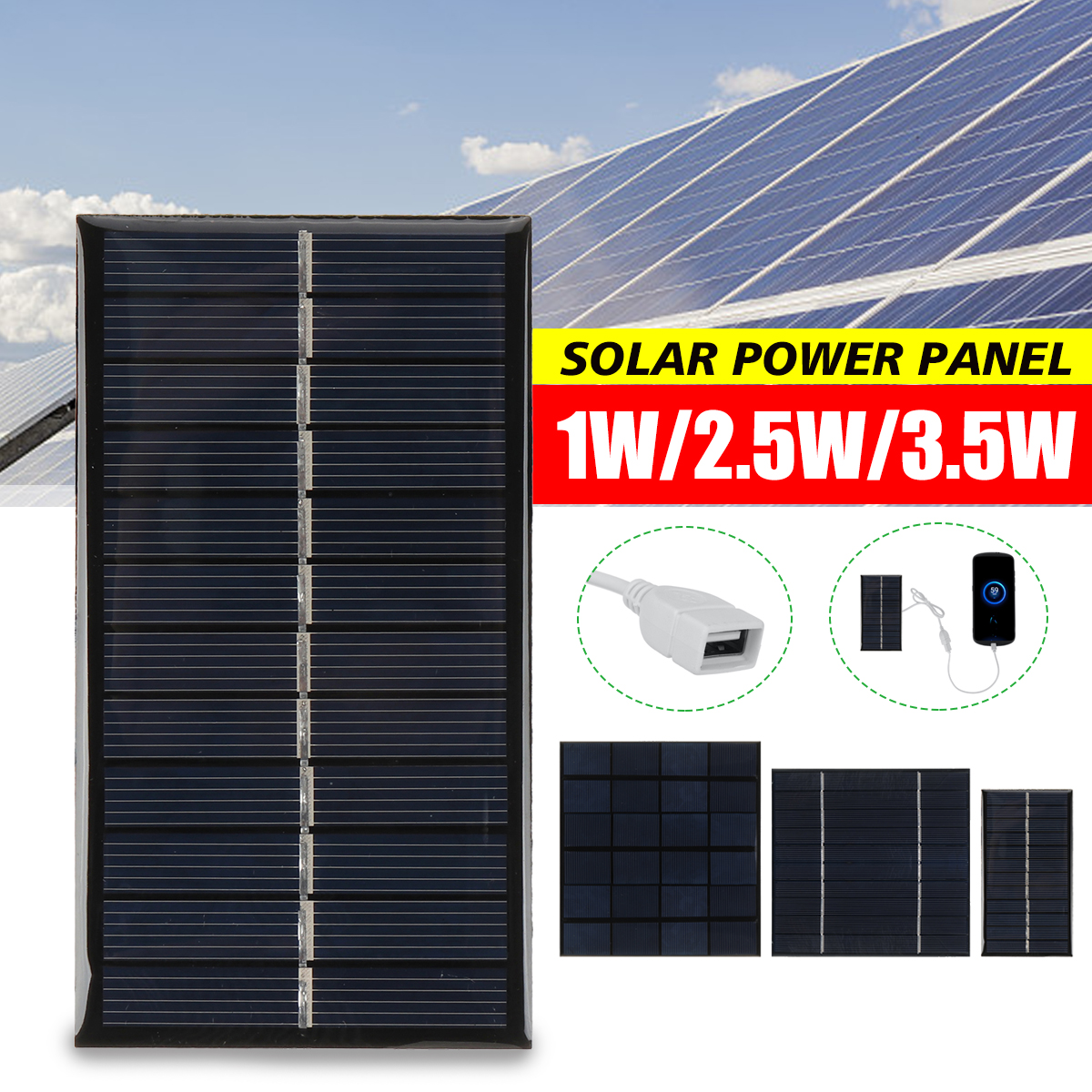 Portable-Solar-Power-Panel-1W-25W-35W-6V-USB-For-Battery-Cell-Phone-Charger-1932072-2