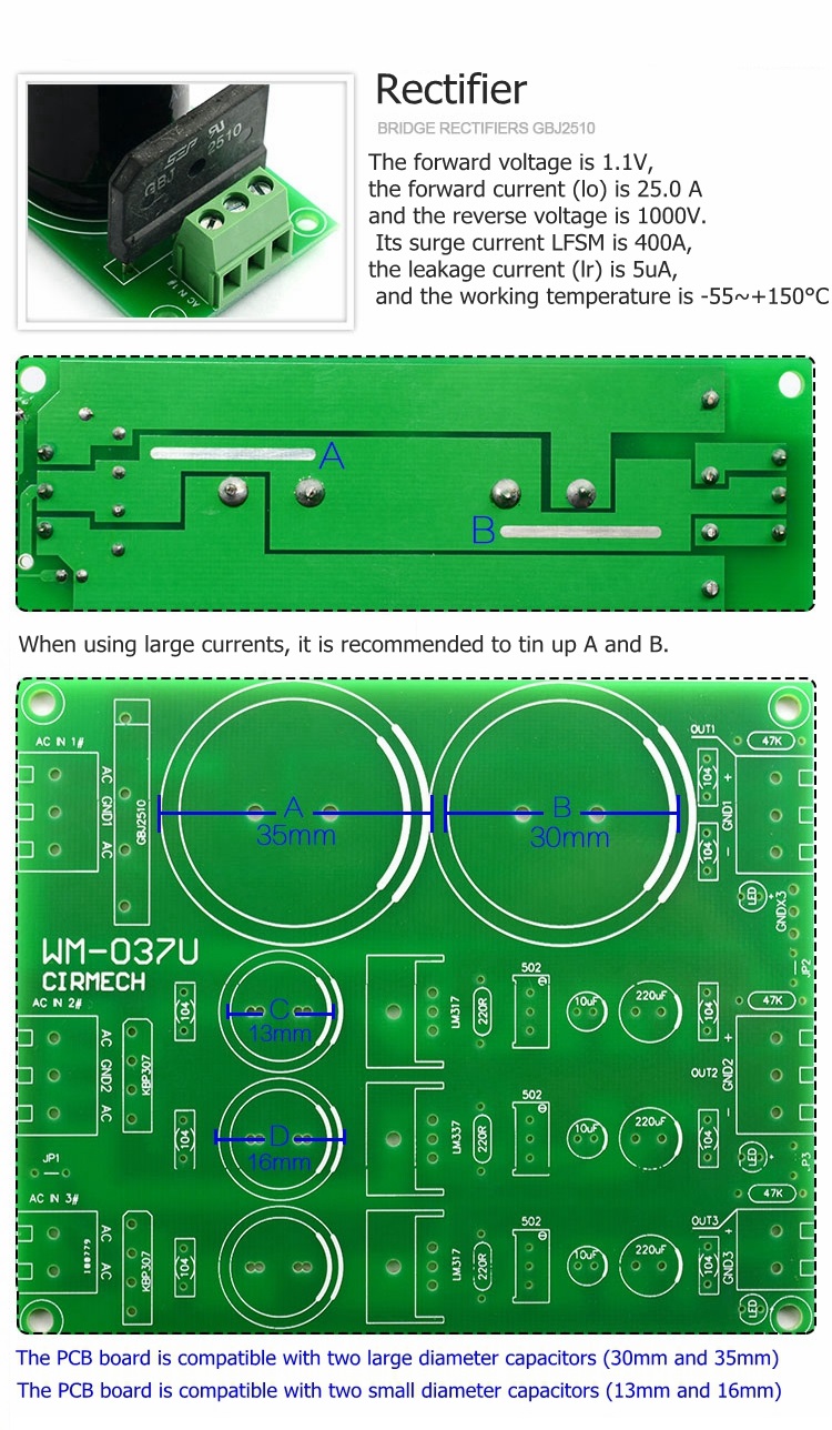 Rectifier-Filter-Power-Supply-Board-LM317-LM337-Multi-Channel-Precision-Adjustable-Rectification-1835547-1