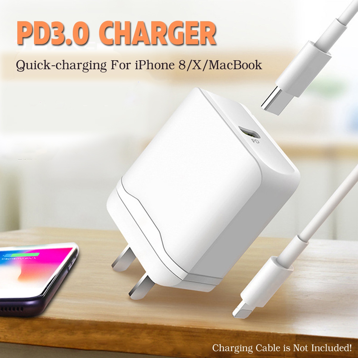110-240V-18W-Type-C-USB-Quick-Wall-Charging-PD-Charger-Adapter-1386065-1