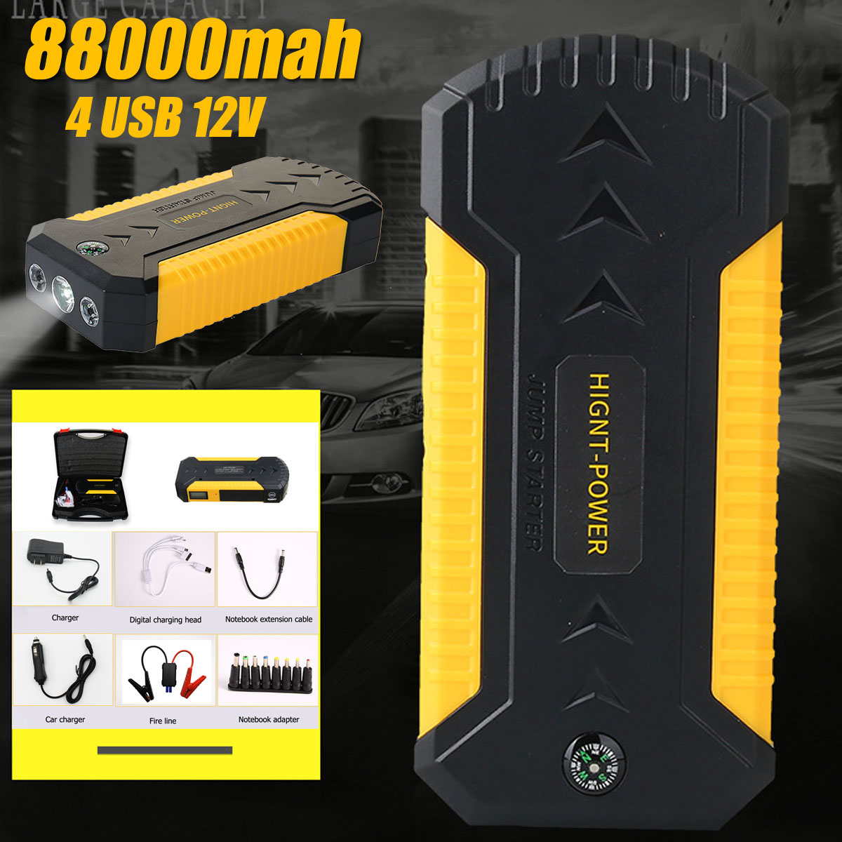 12V-82800mAh-Jump-Starter-Engine-Emergency-Start-Battery-4-USB-Power-Bank-LED-W-Smart-Clip-1424715-1