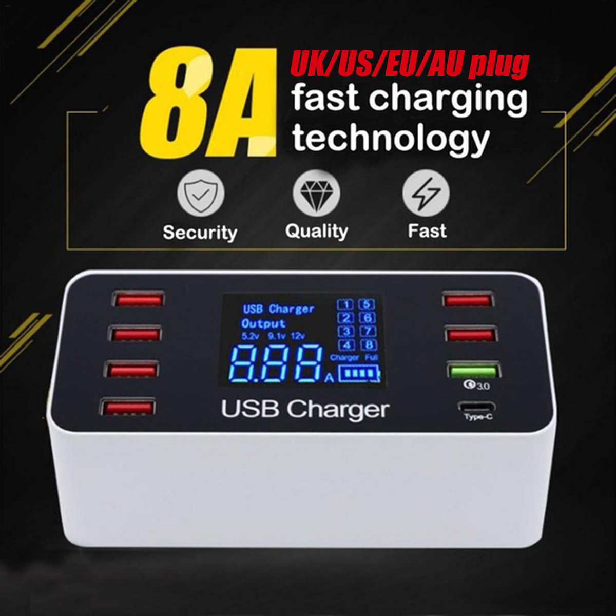 5V8A-Multiple-USB-Charger-Adapter-Desktop-Charging-Station-Hub-Type-C-Quick-Charge-30-Multi-Port-LCD-1606214-1