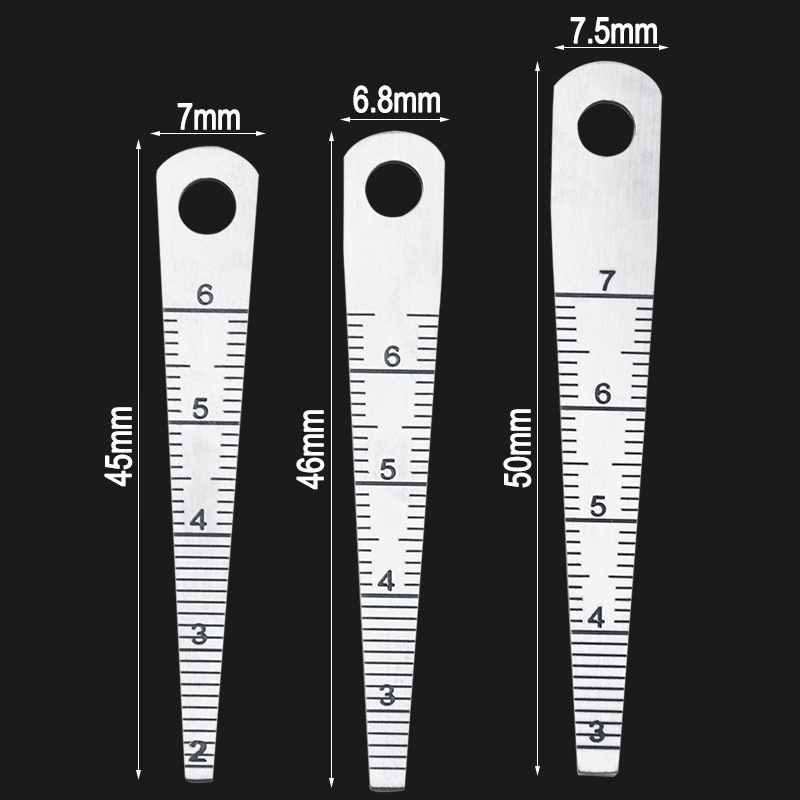 6pcs-0-7mm-Taper-Feeler-Gauge-Tapered-Ruler-Aperture-Scale-Wedge-Feeler-Hole-Gauge-1661161-3