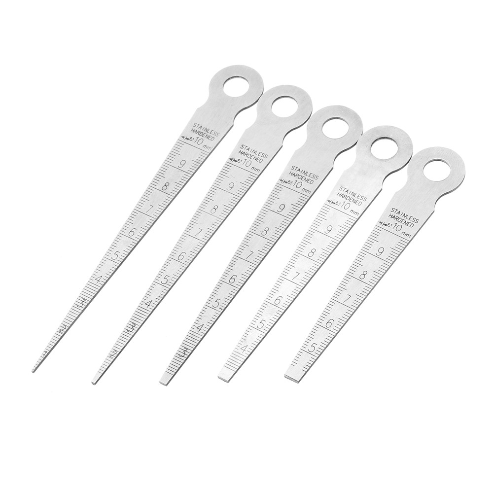 Drillpro-5pcs-Stainless-Hardened-Taper-Feeler-Gauge-Aperture-Scale-Wedge-Feeler-Hole-Gauge-1331015-4