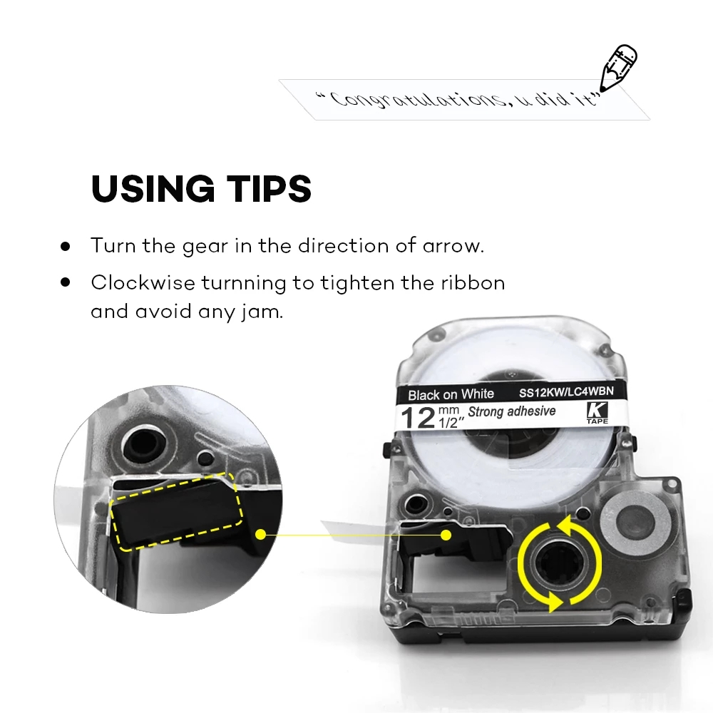 CIDY-1Roll-9121824mm-3D-Embossing-PVC-Label-Tape-Compatible-EpsonKingJim-Label-Cassette-Business-Off-1786015-5