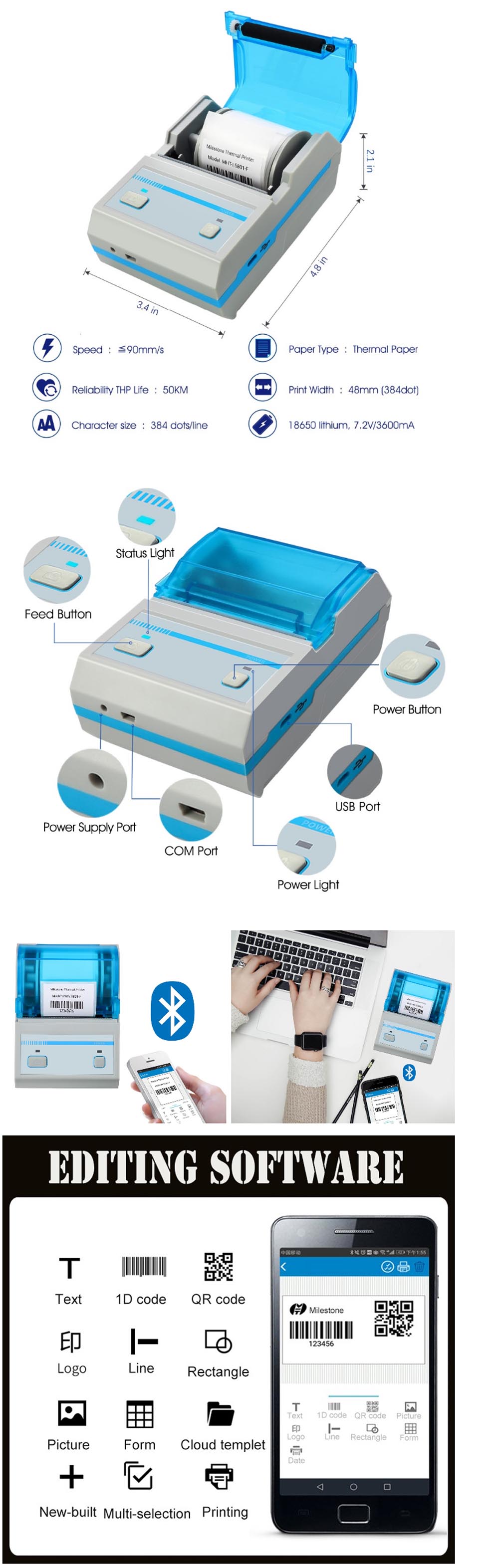 Milestone-MHT-L5801-Portable-bluetooth-Thermal-Printer-58mm-Pos-Receipt-Printer-Barcode-Printer-1390855-2