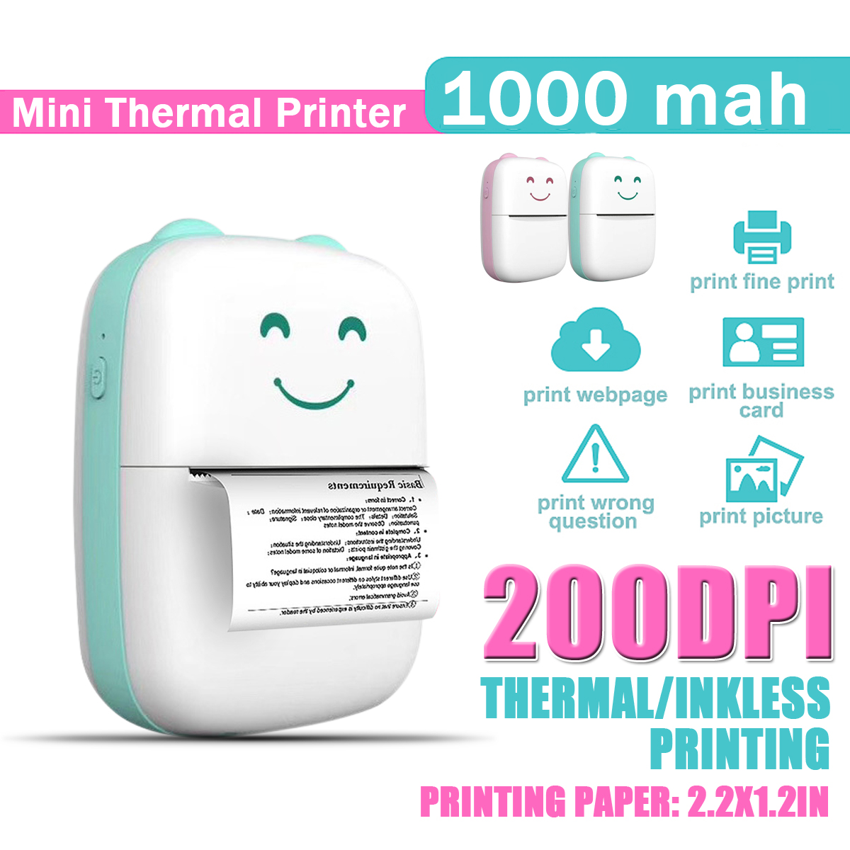 Mini-Photo-Printer-with-USB-Cable-Bluetooth-200DPI-Portable-Pocket-Thermal-Printer-for-Printing-Phot-1784460-1
