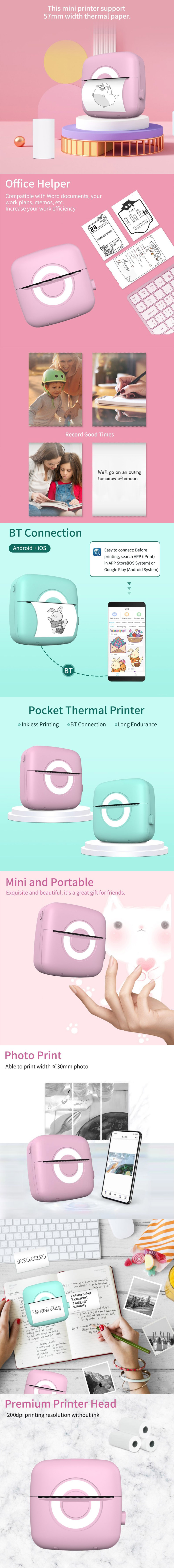 Mini-Pocket-Photo-Printer-200DPI-Wireless-Bluetooth-Portable-Label-DIY-Thermal-Printer-1899481-1