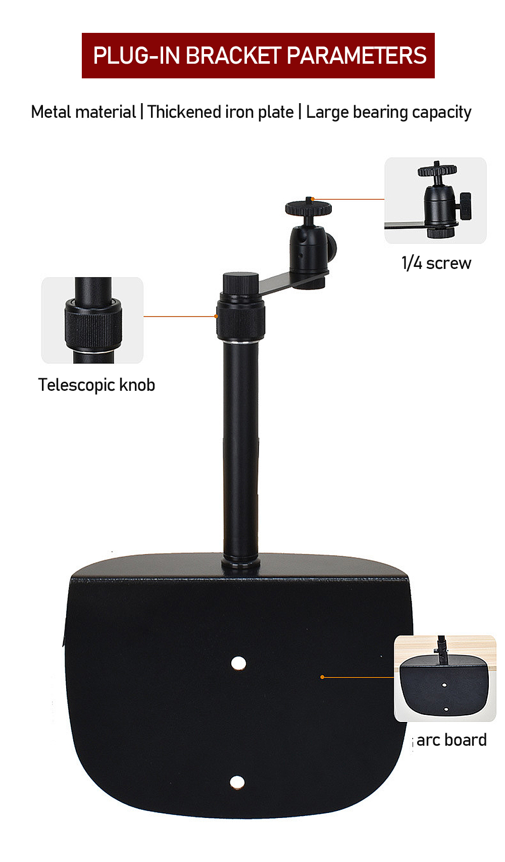 NAMEIKE-M9-Projector-Stand-Arc-shaped-Plug-Board-Design-Bracket-with-360deg-Ball-Head-No-Punching-Ad-1971730-3