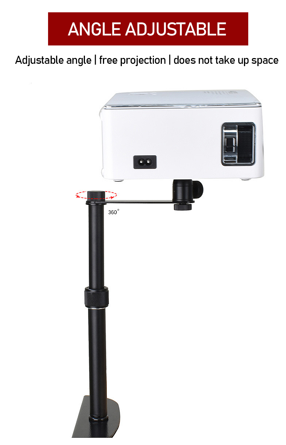 NAMEIKE-M9-Projector-Stand-Arc-shaped-Plug-Board-Design-Bracket-with-360deg-Ball-Head-No-Punching-Ad-1971730-5