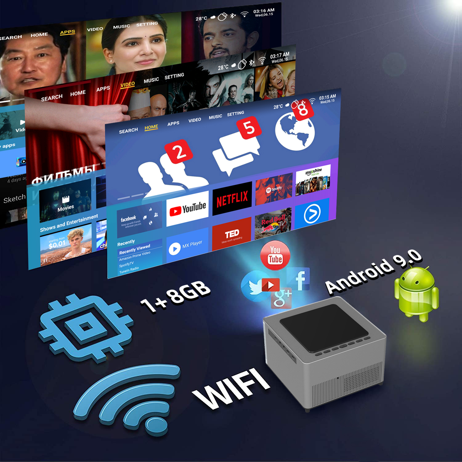 Y8-Android-Projector-1080P-Resolution-400-ANSI-Lumens-445quot-Dual-WIFI-Bluetooth-51-18GB-Android-TV-1972128-5
