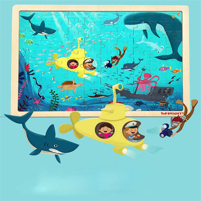 100PCS-DIY-Jigsaw-Puzzle-Undersea-World-23CM-Wooden-Educational-Developmental-Learning-Training-Toy-1383740-4