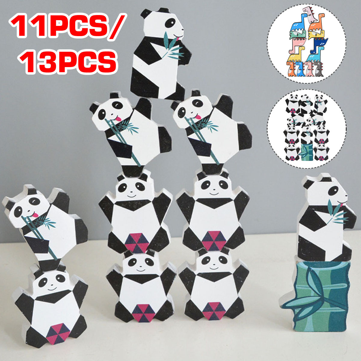 1113-Pcs-Creative-Panda-Dinosaur-Wooden-Stacking-Game-Building-Blocks-Early-Educational-Toy-for-Kids-1717485-1