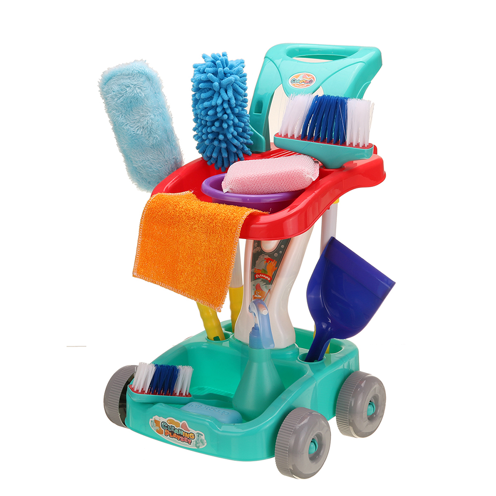 12PCS-Plastic-Home-Cleaning-Broom-Mopping-Carts-Mini-Tools-for-Children-Toys-1754667-3