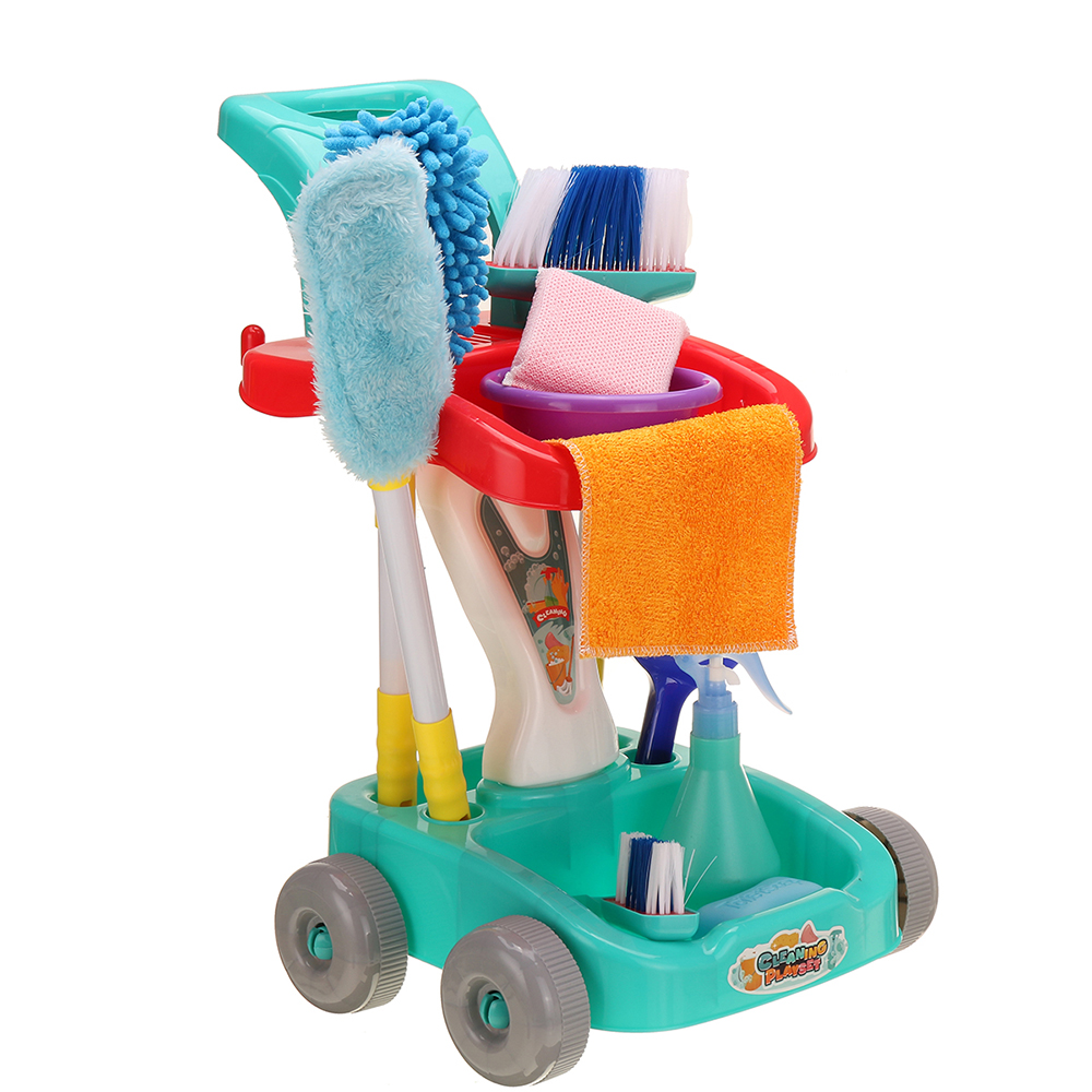 12PCS-Plastic-Home-Cleaning-Broom-Mopping-Carts-Mini-Tools-for-Children-Toys-1754667-5