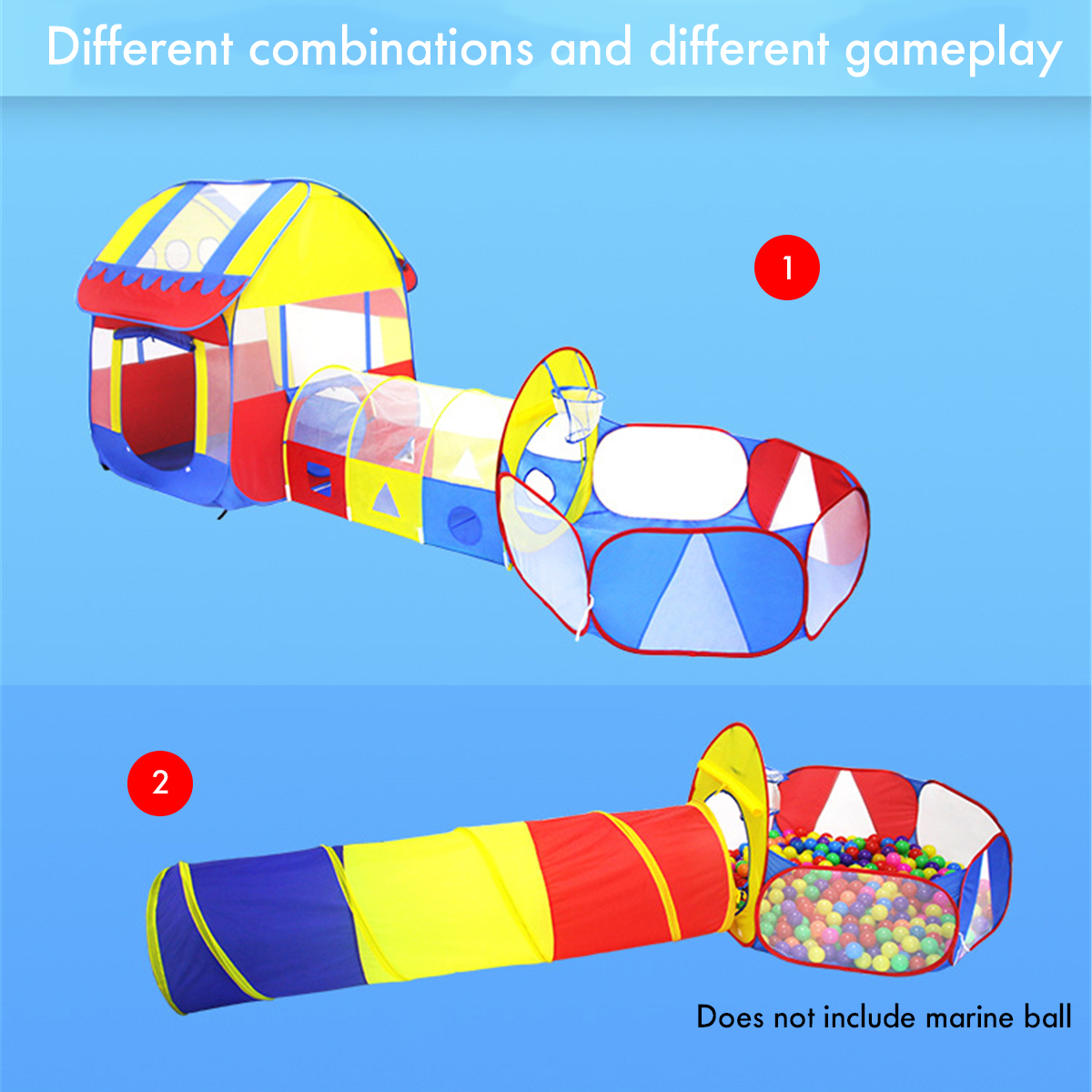 3-IN-1-Indoor-Outdoor-Triangle-and-Hexagon-Detachable-Tent-Childrens-Play-Toys-with-Zippered-Storage-1707047-5