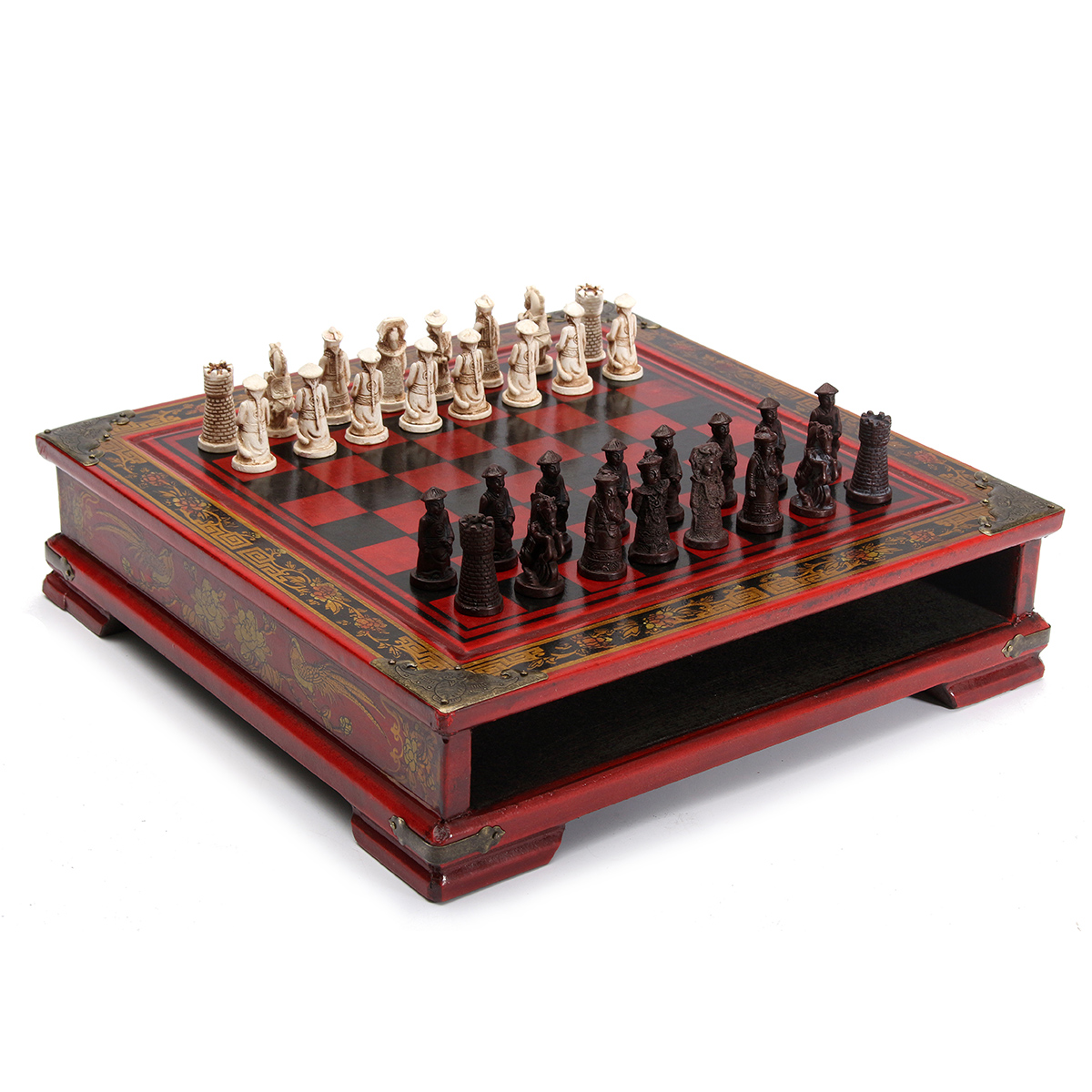 32PcsSet-Resin-Chinese-Chess-With-Coffee-Wooden-Table-Vintage-Collectibles-Gift-1108169-1