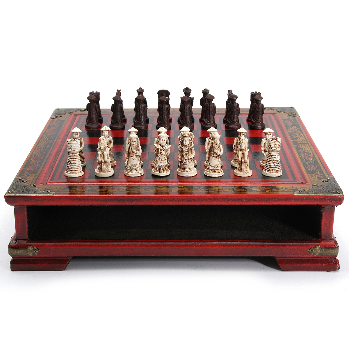 32PcsSet-Resin-Chinese-Chess-With-Coffee-Wooden-Table-Vintage-Collectibles-Gift-1108169-2