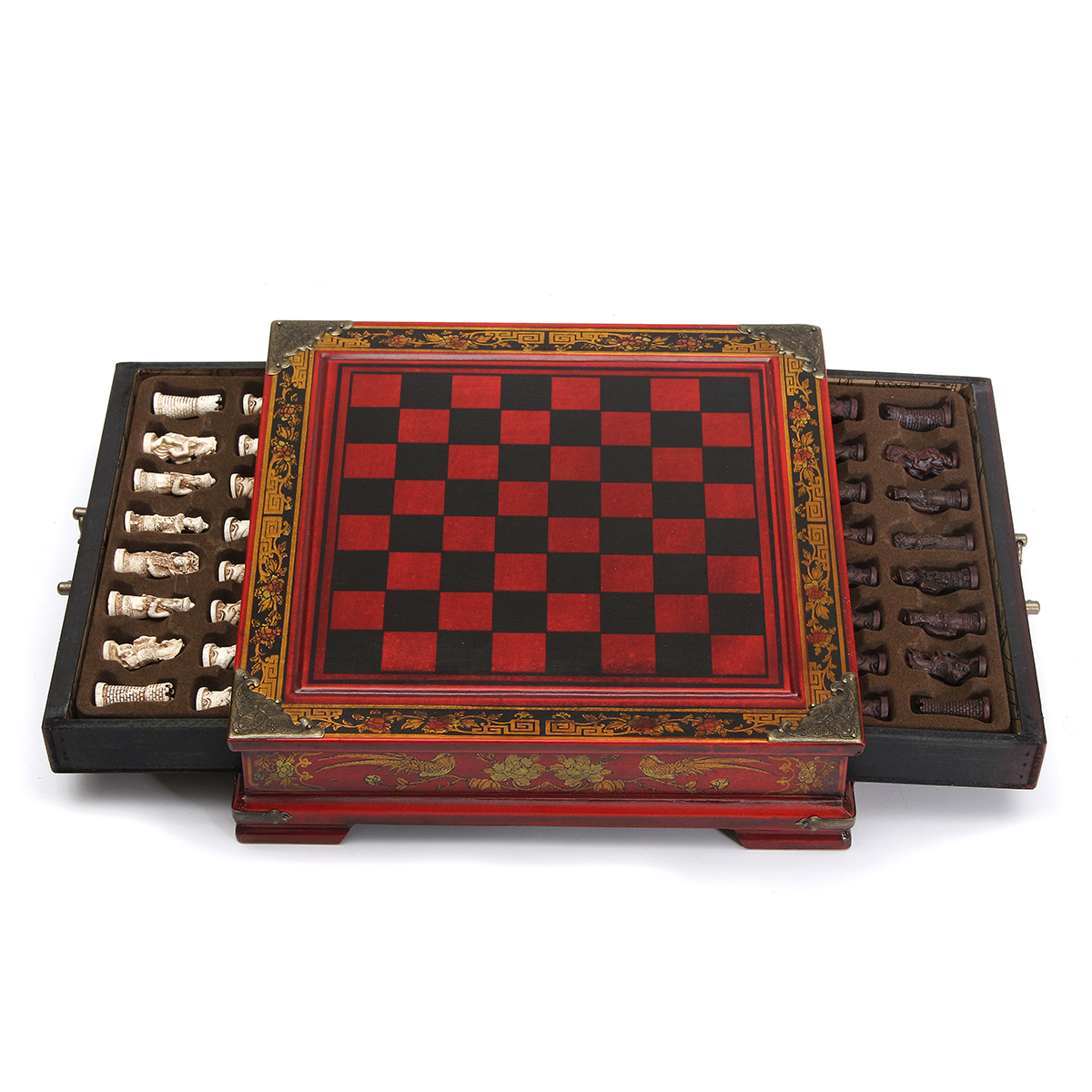 32PcsSet-Resin-Chinese-Chess-With-Coffee-Wooden-Table-Vintage-Collectibles-Gift-1108169-3