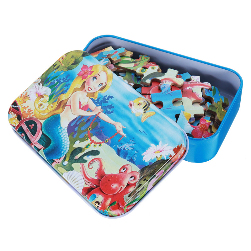 60pcs-DIY-Puzzle-Mermaid-Cartoon-3D-Jigsaw-With-Tin-Box-Kids-Children-Educational-Gift-Collection-To-1260013-2