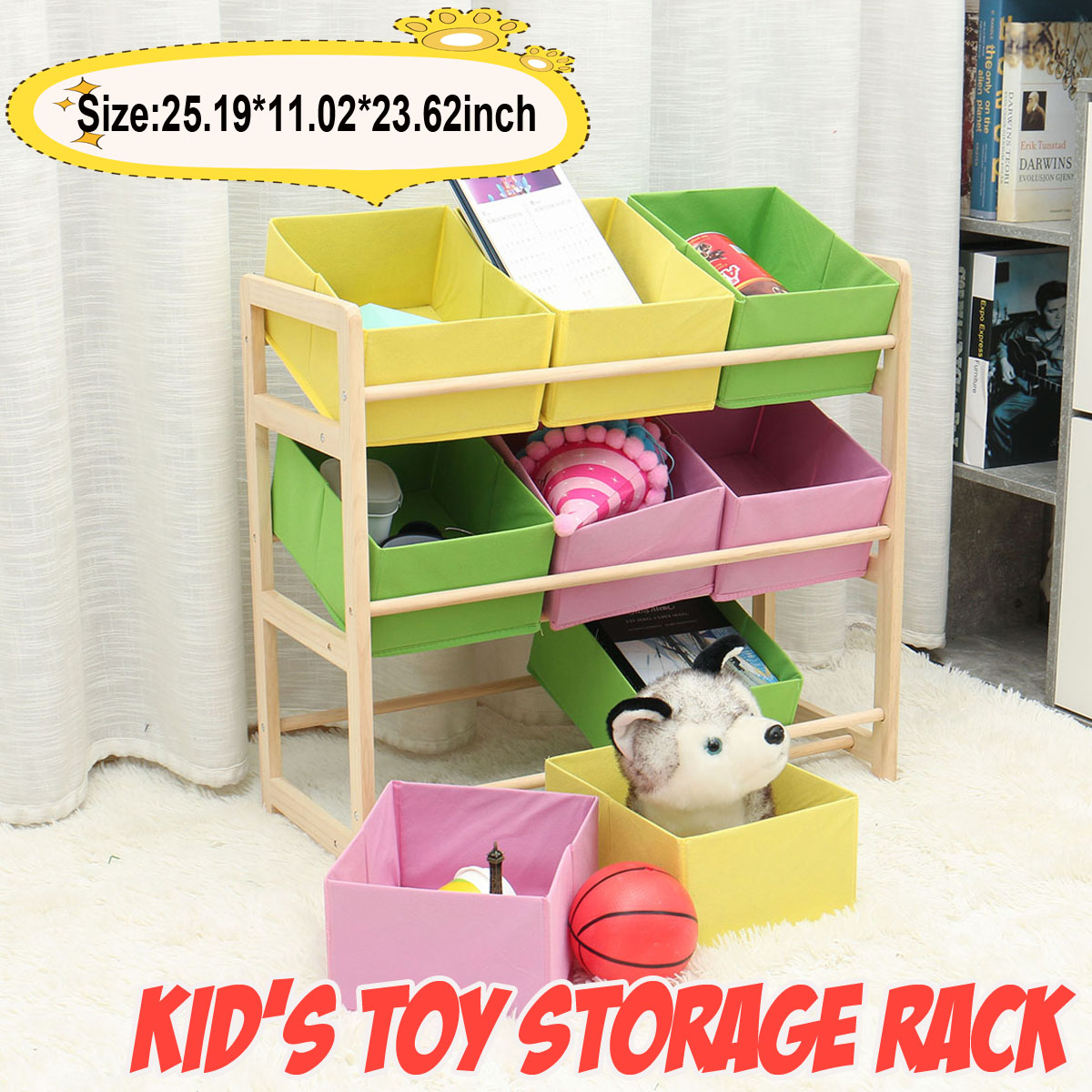 66309CM-Yellow-Pink-Green-Solid-Wood-Childrens-Toy-Rack-Storage-Rack-Toy-Rack-1754652-2